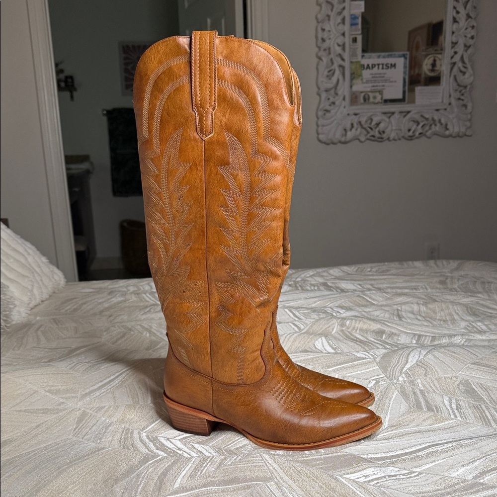 Brown Leather Cowboy Boots
